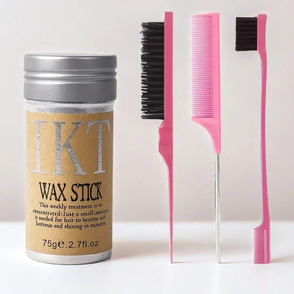 2/5Pcs Hair Wax Stick for Kids Women Slick Back Brushes Gel Pomade for Little Girls Toddler Flyaway Hair Wig Styling Accessories