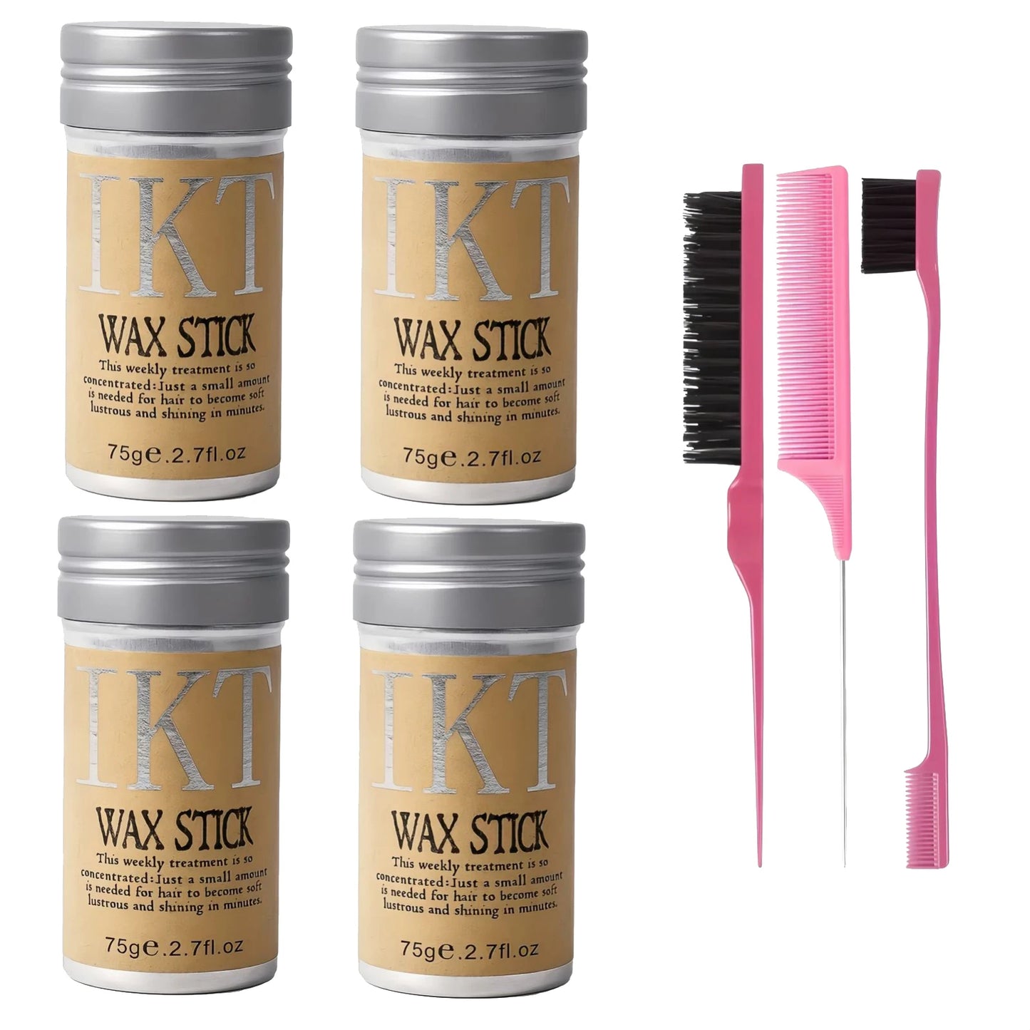 2/5Pcs Hair Wax Stick for Kids Women Slick Back Brushes Gel Pomade for Little Girls Toddler Flyaway Hair Wig Styling Accessories