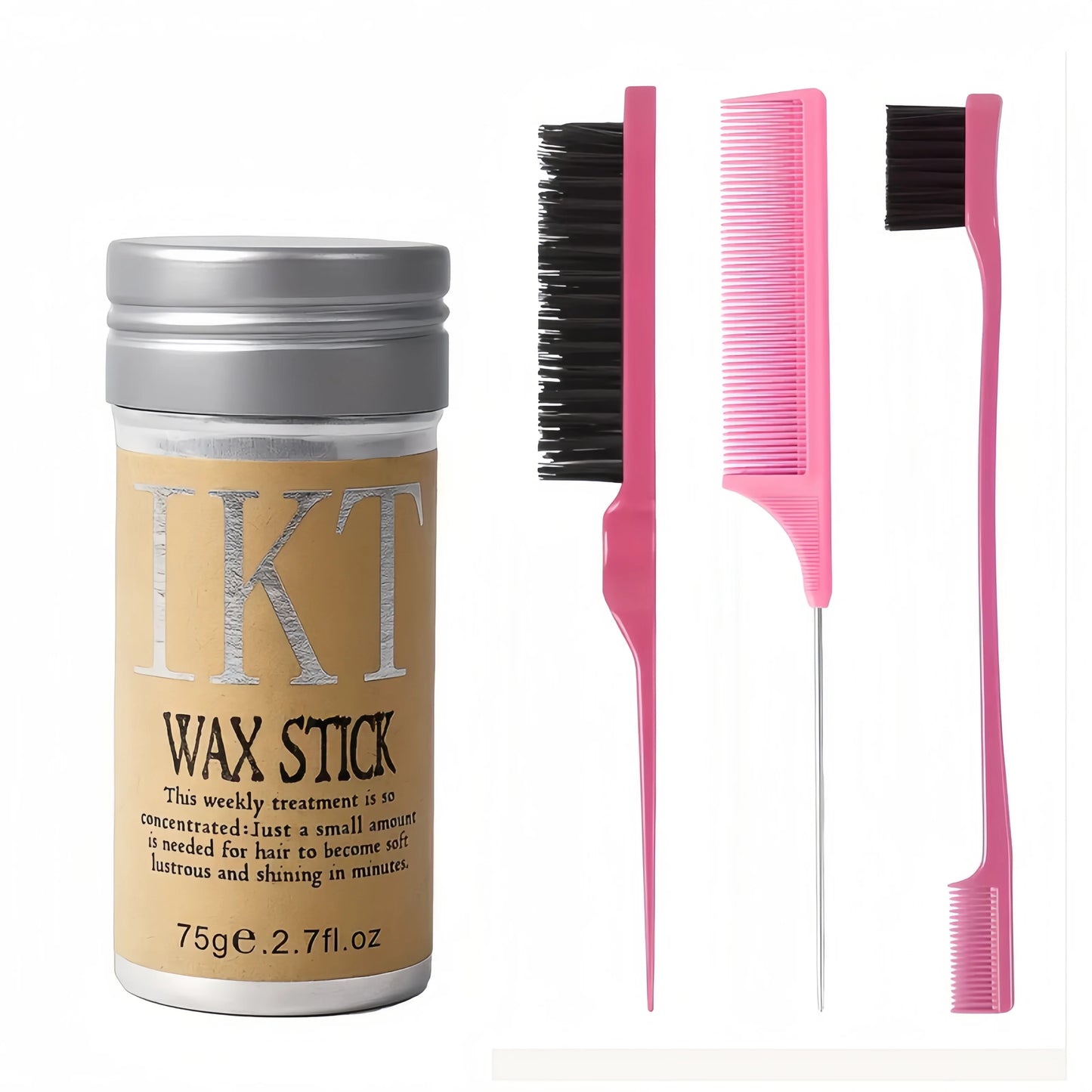 2/5Pcs Hair Wax Stick for Kids Women Slick Back Brushes Gel Pomade for Little Girls Toddler Flyaway Hair Wig Styling Accessories